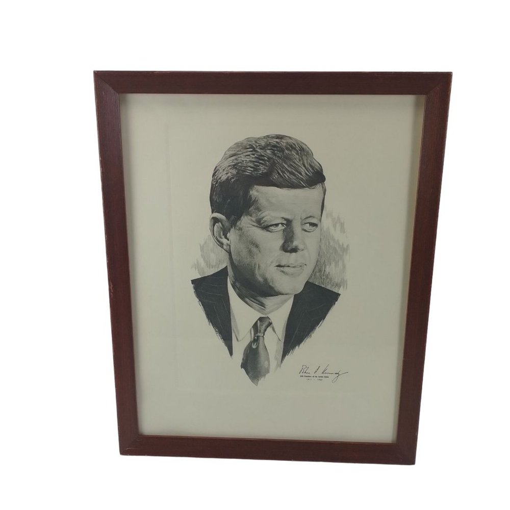Vintage John F Kennedy Sketch 35th President Of The United States 1917 To 1963